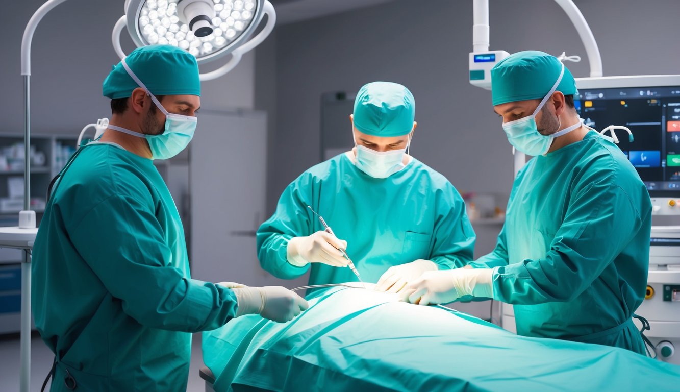 A surgeon performing the Optilume BPH TURBO Prostate Procedure using advanced medical equipment in a modern operating room