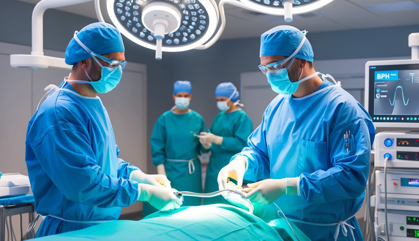 A urologist performing the Optilume BPH TURBO Prostate Procedure using innovative technology in a modern operating room